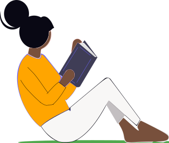 girl reading published book illustration